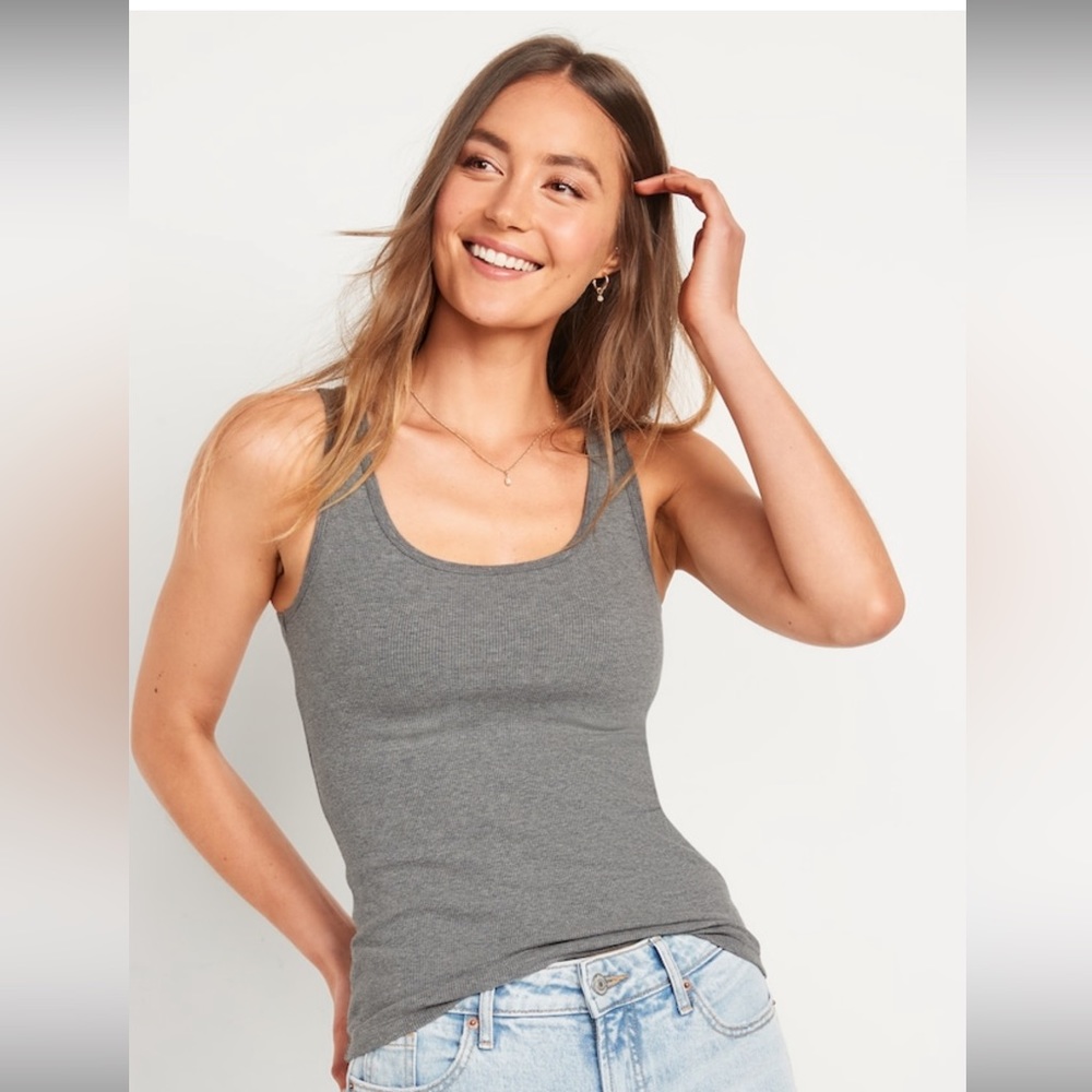 OLD NAVY SCOOP NECK RIB KNIT TANK TOP